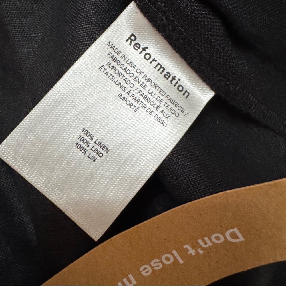 Reformation sz 18 Veranda 100% Linen Mini Skirt Black - Picture 7 of 7